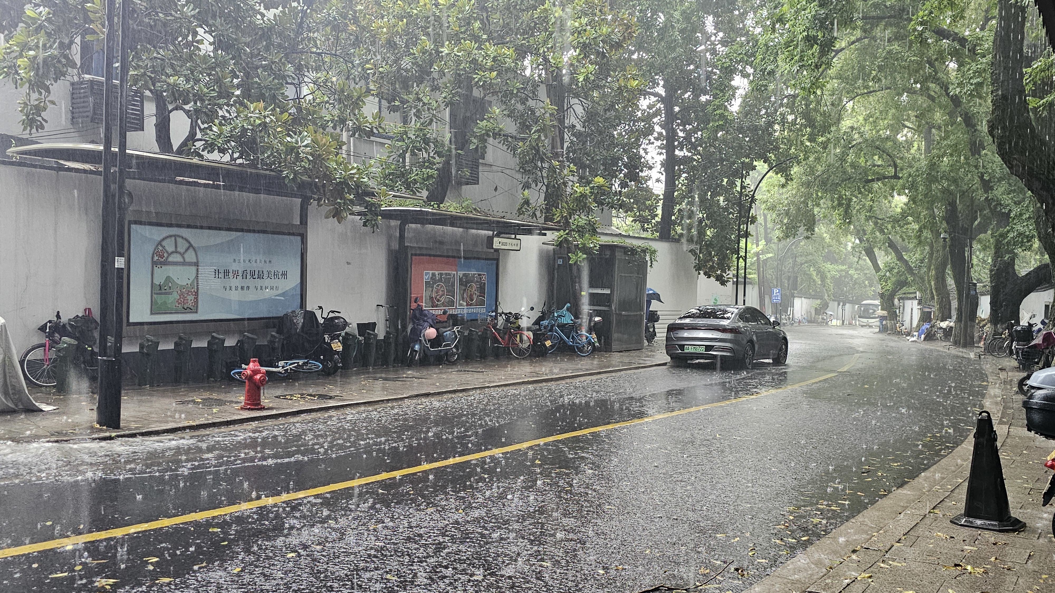 杭州,上城区,万松岭路,暴雨中 杭州,上城区,万松岭路,暴雨中